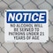 Signmission No Alcohol Will Be Served To Patrons, 10 in W x Rectangle, Plastic OS-2PACK-NS-P-710-L-16008 - alternate 3